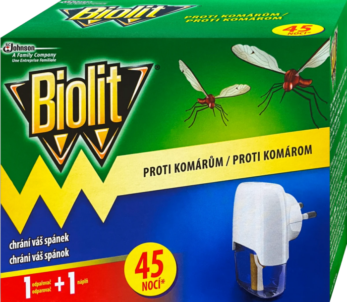 Biolit® elektrický odparovač proti komárom s tekutou náplňou na 45 nocí 27ml Biolit® elektrický odparovač proti komárom s tekutou náplňou na 45 nocí 27ml