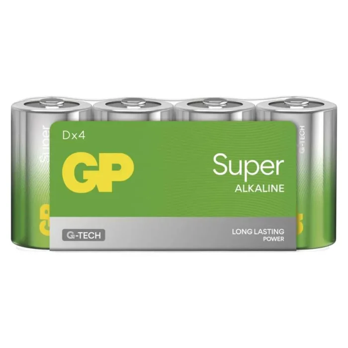 Alkalická batéria GP Super LR20 (D) 4ks – spoľahlivá energia pre vaše zariadenia Alkalická batéria GP Super LR20 (D) 4ks – spoľahlivá energia pre vaše zariadenia