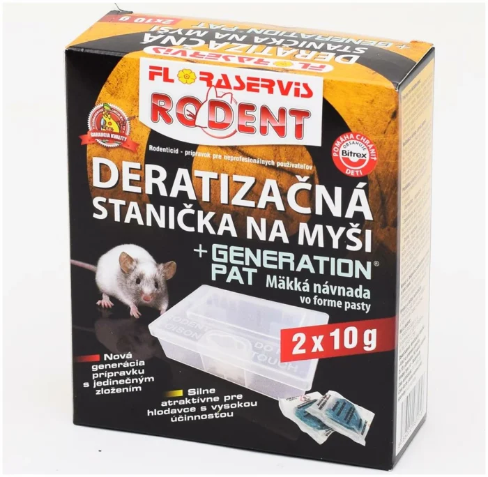 Deratizačná stanička pre myši + 2x10g návnady Generation Pat Floraservis Finebio eliminátor zápachu 500 ml