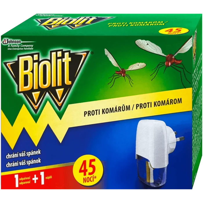 Biolit® elektrický odparovač proti komárom s tekutou náplňou na 45 nocí 27ml Biolit® elektrický odparovač proti komárom s tekutou náplňou na 45 nocí 27ml